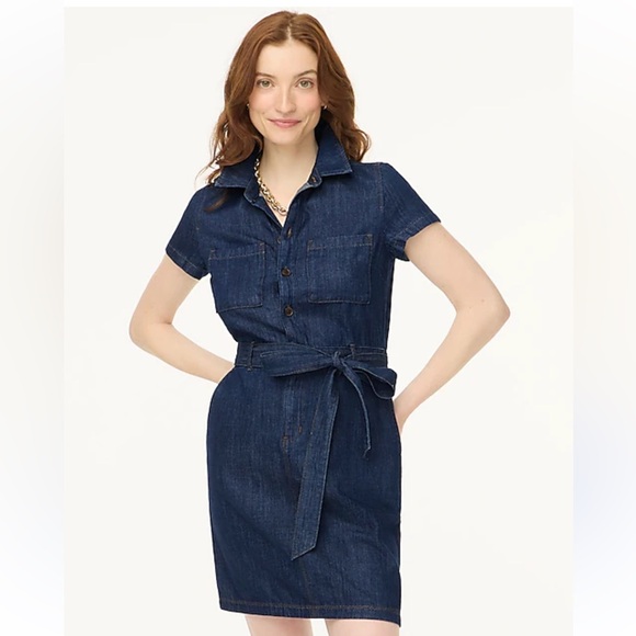 J. Crew Dresses & Skirts - J. Crew Women's Denim Utility Cotton Pocketed Mini Dress CD4 Rinse Size 4